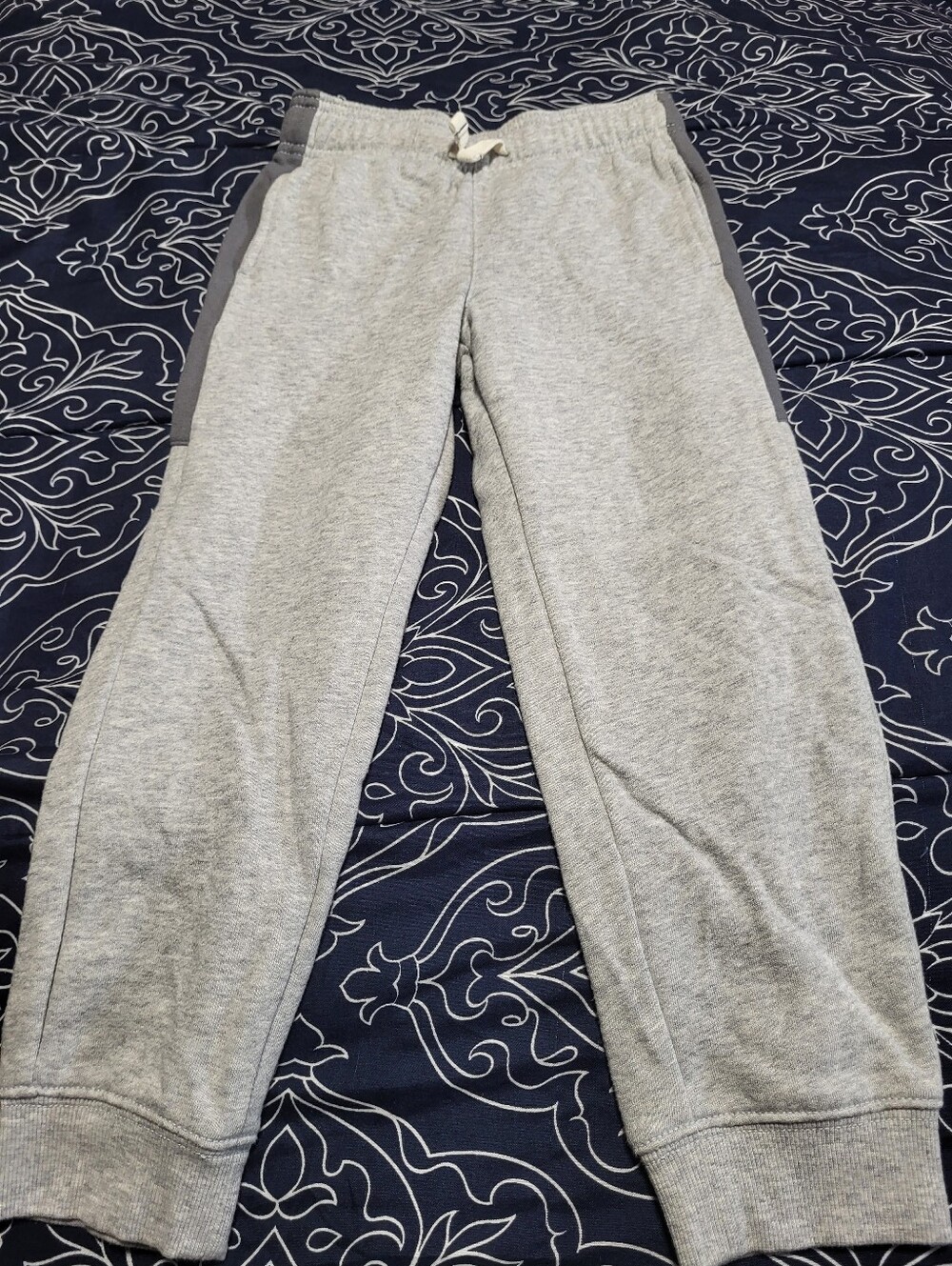 Carter's Light Gray Kids Jogger Sweatpants with Dark Gray Side Panels
